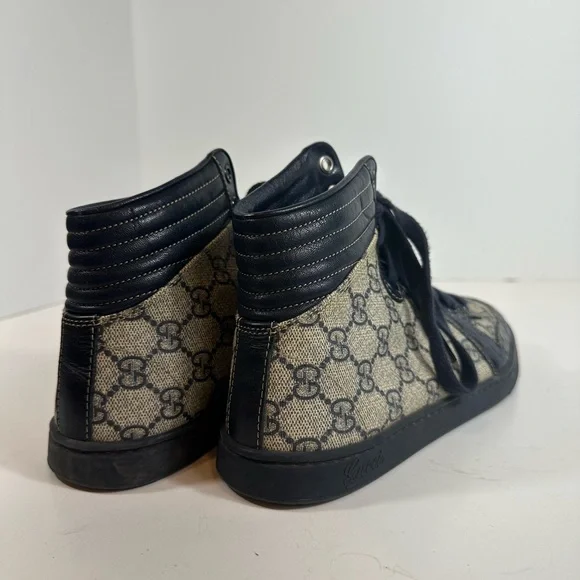 Gucci High Top Blue Croc Leather Monogram GG Canvas Sneakers Eu 36 US 6 - Picture 8 of 11